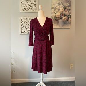 Chadwick’s 3/4 Sleeve, v neck, knee length dress